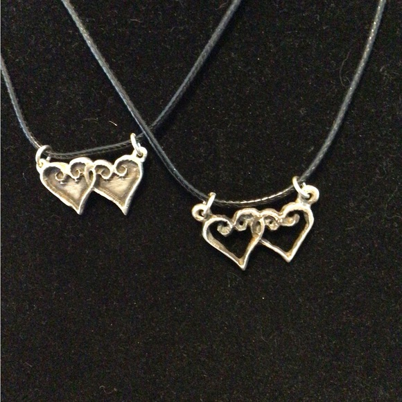 Sterling Silver hearts pendant 925 - Picture 1 of 3